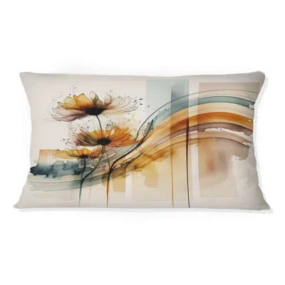 Design Art Orange Daisy Flowers Hyper Realistic Ii - Daisy Printed Throw Pillow In Orange;cream