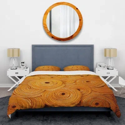 Design Art Orange Floral Twilight Dream Abstract Collages Ii - Abstract Collages Duvet Cover Set