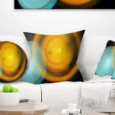 Design Art Orange Fractal Desktop - Abstract Printed Throw Pillow