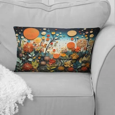 Design Art Orange Mid Century Natures Harmony Iii - Abstract Midcentury Printed Throw Pillow In Green;orange