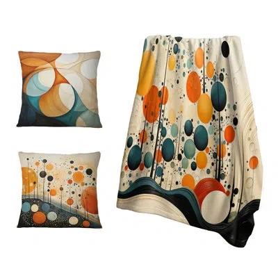 Design Art Orange Mid Century Organic Harmony Ii - Abstract Midcentury In Black;orange