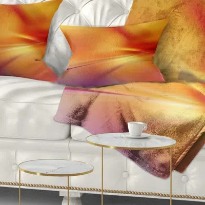 Design Art Orange Red Art - Abstract Printed Throw Pillow
