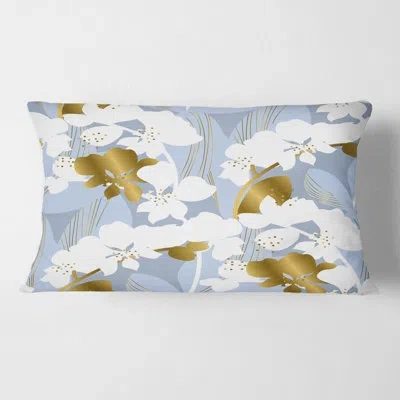 Design Art Orchid Blossom Color Pattern - Mid-century Modern Printed Throw Pillow