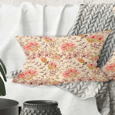 Design Art Oriental Floral Paisley - Mid-century Modernprinted Throw Pillow