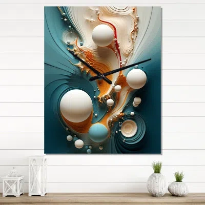 Design Art Otherworldly Multiverse Blessings Retro Ii - Minimalism Modern Wall Clock In Blue;white