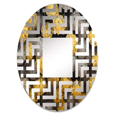 Design Art Oval Wall Mirror In Yellow