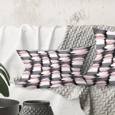 Design Art Paint Brush Strokes Pattern - Mid-century Modern Printed Throw Pillow