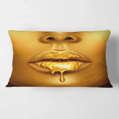 Design Art Paint Drips From Sexy Woman Lips Rectangular Pillow Cover & Insert