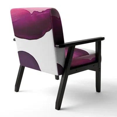 Design Art Paint Of Magenta Stone - Upholstered Shabby Elegance Accent Arm Chair In Pink