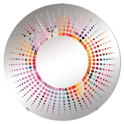 Design Art Painted Multicolor Tulips Collage Ii - Starburst Decorative Mirror|round
