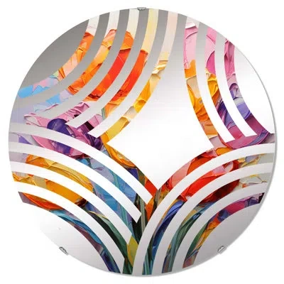 Design Art Painted Multicolor Tulips Collage Iii - Baptist Fan Decorative Mirror|round