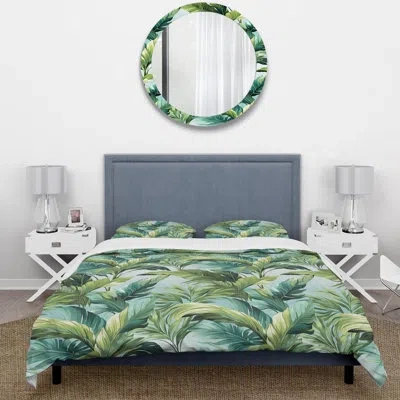 Design Art Palm Mirage Tropical Pattern Duvet Cover Set In Green