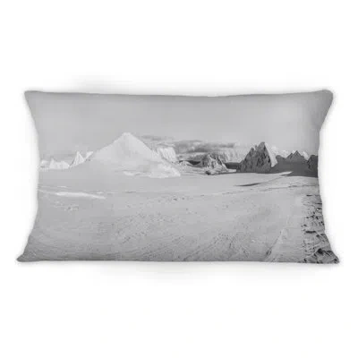 Design Art Panoramic Picture Of Arctic Landscape I -1 Nautical & Coastal Printed Throw Pillow