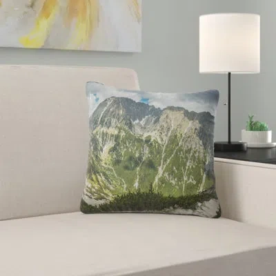 Design Art Panoramic Vista Over Mountains Landscape Printed Pillow