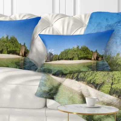 Design Art Paradise On Earth Seychelles Island Seashore Pillow