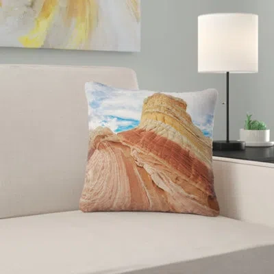 Design Art Paria Plateau In Northern Arizona - Landscape Printed Pillow In Red