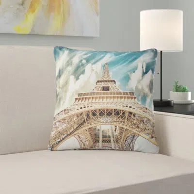 Design Art Paris Eiffel Towerunder Blue Sky - Cityscape Printed Pillow