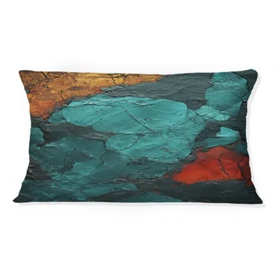 Design Art Passage Of Time In Vintage Teal - Abstract Transitional Printed Throw Pillow In Blue