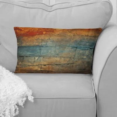 Design Art Passage Of Time Vintage Nutshell And Retro Blue - Abstract Transitional Printed Throw Pillow In Blue;red