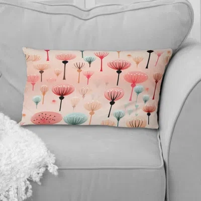 Design Art Pastel Pink Glam Candle I - Printed Throw Pillow In Red;pink