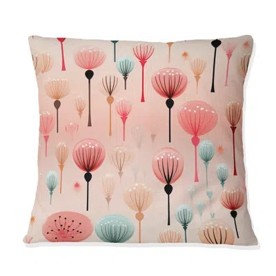 Design Art Pastel Pink Glam Candle I - Printed Throw Pillow In Red;pink