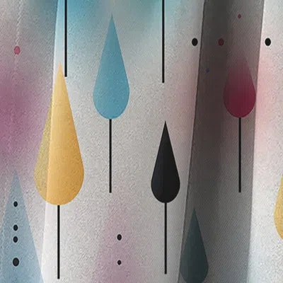 Design Art Pastel Scandinavian Geometric Shapes - Abstract Geometric Blackout Curtain - 1 Panels In Blue;pink