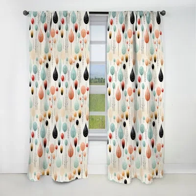 Design Art Pastel Scandinavian Geometric Shapes Ii - Abstract Geometric Blackout Curtain - 1 Panels In Blue;pink