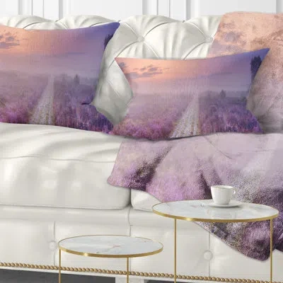 Design Art Path Through Blooming Field - Sea & Shore Printed Throw Pillow