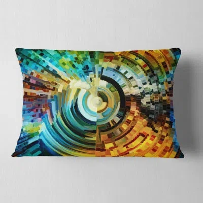 Design Art Paths Of Stained Glass - Abstract Printed Pillow