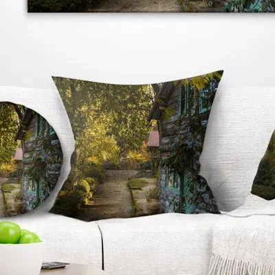 Design Art Pathway In The Green Garden - Landscape Printed Pillow