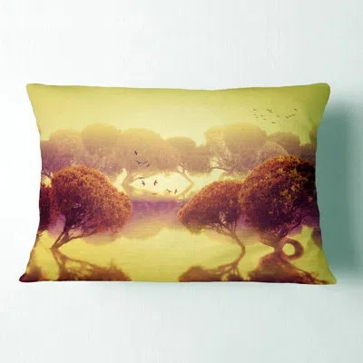 Design Art Peaceful Japanese Gardens - Landscape Printed Throw Pillow