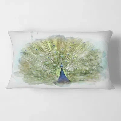 Design Art Peacock Bird - Traditional Printed Throw Pillow