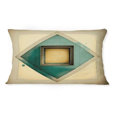 Design Art Perfect Imperfections Retro Graphics I - Abstract Geometric Printed Throw Pillow In Blue;beige