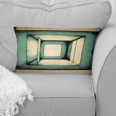 Design Art Perfect Imperfections Retro Graphics Iii - Abstract Geometric Printed Throw Pillow In Blue;beige
