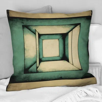 Design Art Perfect Imperfections Retro Graphics Iii - Abstract Geometric Printed Throw Pillow In Blue;beige