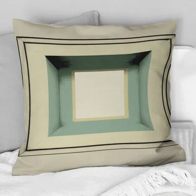 Design Art Perfect Imperfections Retro Graphics Iv - Abstract Geometric Printed Throw Pillow In Blue;beige