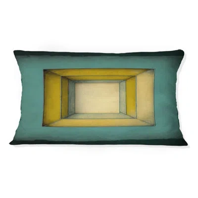 Design Art Perfect Imperfections Retro Graphics Ix - Abstract Geometric Printed Throw Pillow In Blue;beige