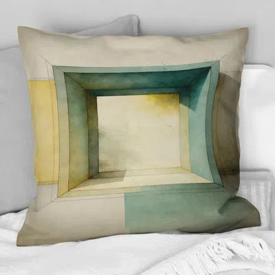 Design Art Perfect Imperfections Retro Graphics Vii - Abstract Geometric Printed Throw Pillow In Blue;beige