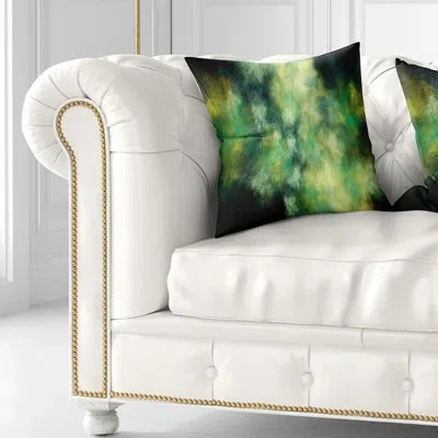 Design Art Perfect Starry Sky - Abstract Printed Pillow In Green