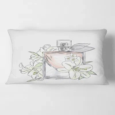 Design Art Perfume Bottle And Bouquet Of Flowers Ii Rectangular Pillow Cover & Insert