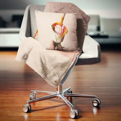 Design Art Person Beautiful Rose - Floral Printed Pillow In White