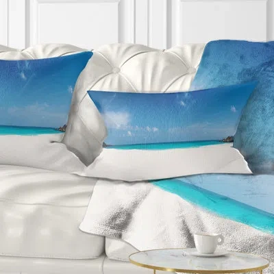 Design Art Petite Anse Beach La Digue Island - Sea & Shore Printed Pillow