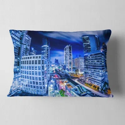Design Art Photography Bangkok City Night View Cityscape Lumbar Pillow