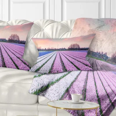 Design Art Photography Colorful Hyacinth Flowers At Sunrise Lumbar Pillow