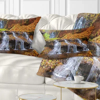 Design Art Photography Dniester Canyon Spring Waterfalls Lumbar Pillow