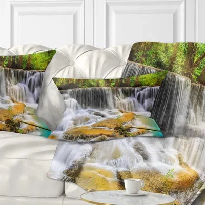 Design Art Photography Kanchanaburi Province Waterfall Lumbar Pillow