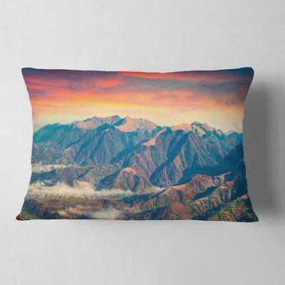 Design Art Photography Kolochava Village In Morning Landscape Lumbar Pillow