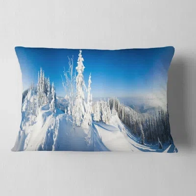 Design Art Photography Panoramic Winter Mountain Lumbar Pillow