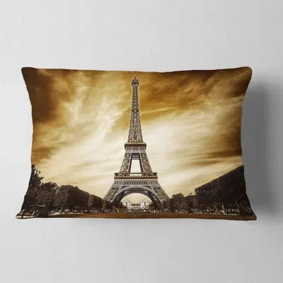Design Art Photography Paris Eiffel Towerin Shade Lumbar Pillow