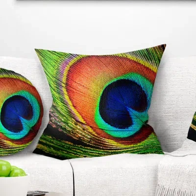 Design Art Photography Peacock Feather Pillow